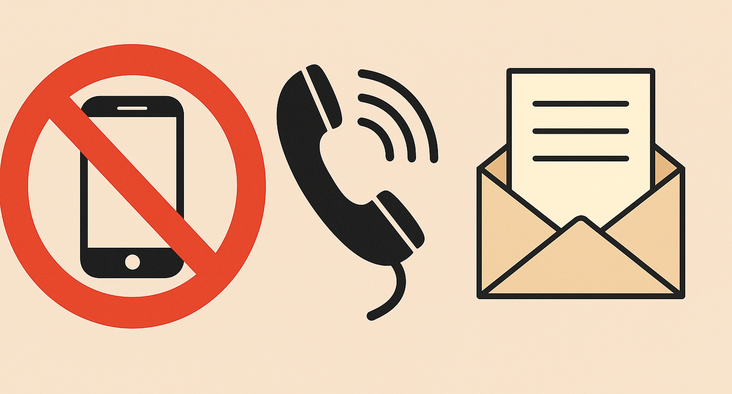 Handyverbot, Telefon und Brief